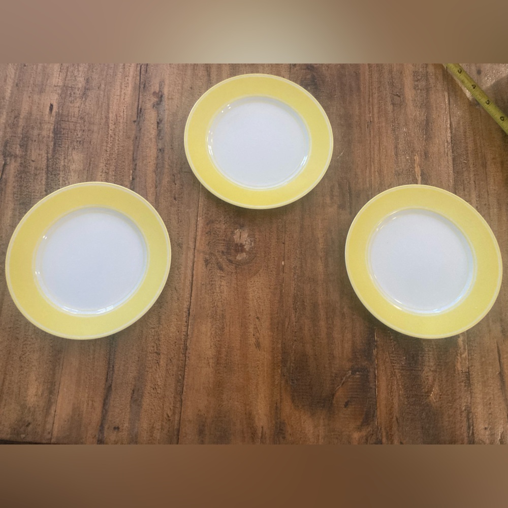 Fitz and Floyd Yellow smallPlates - Set of 3
